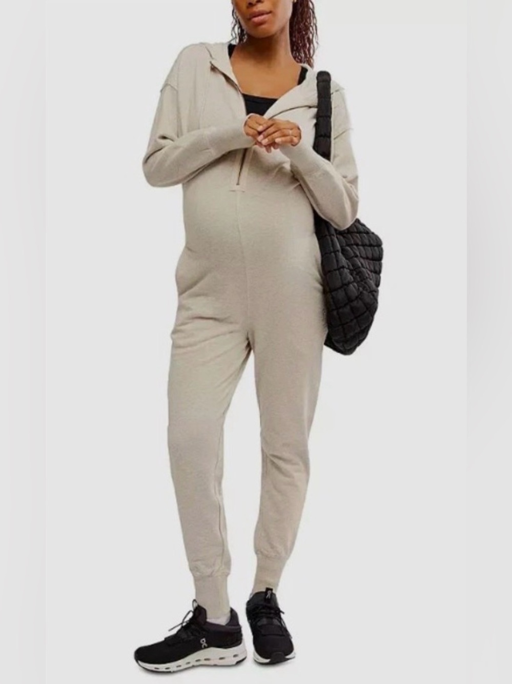 Free People Movement + Hatch Maternity Warm Up Jumpsuit Heather Grey Size Small